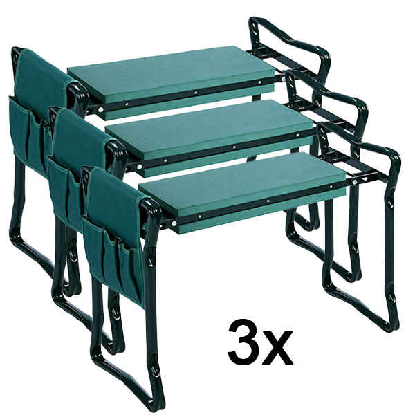 3x Assento de jardim com proteção de joelho | KNEEBENCH