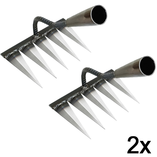2x Ferramenta de jardim multifuncional para a manutenção do solo | PRONGSPRO