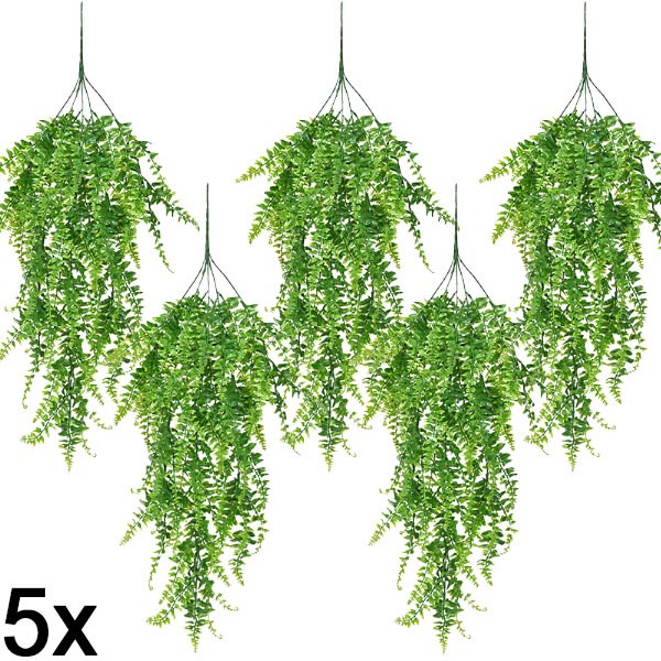 5x Planta Samambaia artificial suspensa (80 cm) | FERNY