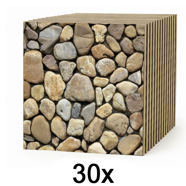 3x Papel de Parede em Imitação a Pedra 3D (10 Unid.) | STONEBLOCKS