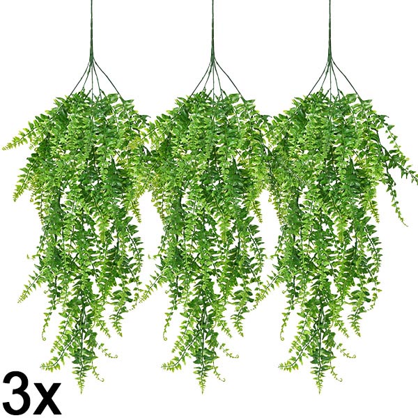 3x Planta Samambaia artificial suspensa (80 cm) | FERNY