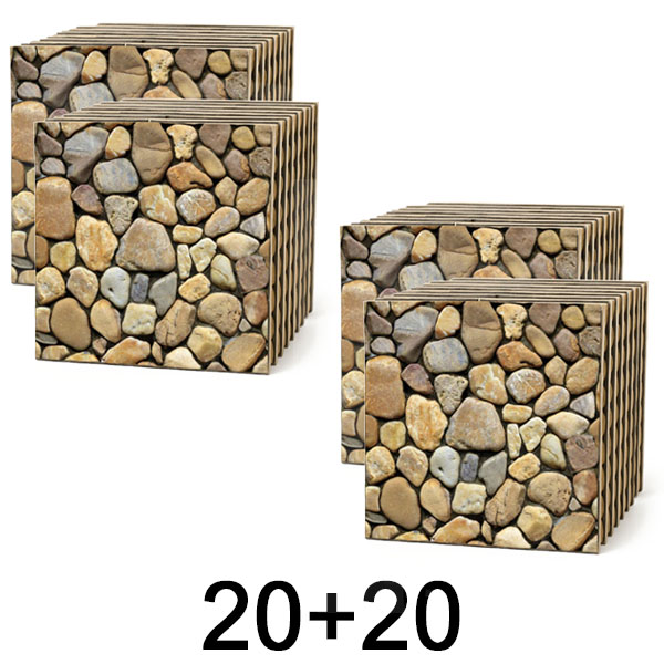 2x Papel de Parede em Imitação a Pedra 3D (10 Unid.) | STONEBLOCKS 1+1 GRATIS