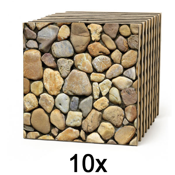 1x Papel de Parede em Imitação a Pedra 3D (10 Unid.) | STONEBLOCKS