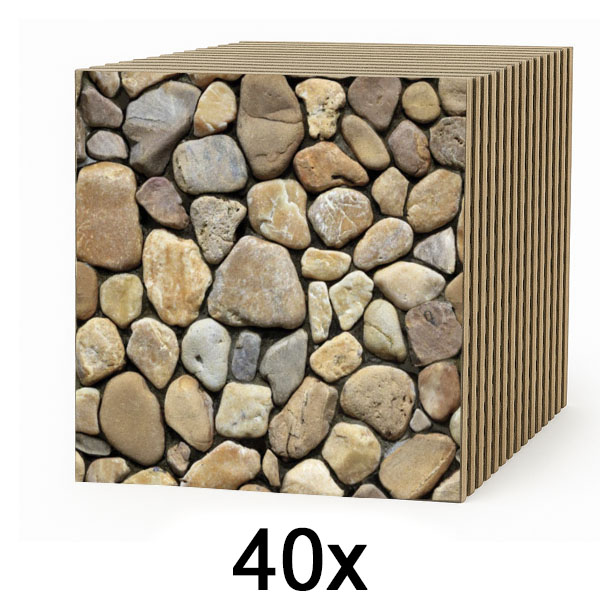 4x Papel de Parede em Imitação a Pedra 3D (10 Unid.) | STONEBLOCKS